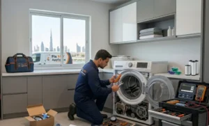 Technician providing appliance repair services in Dubai